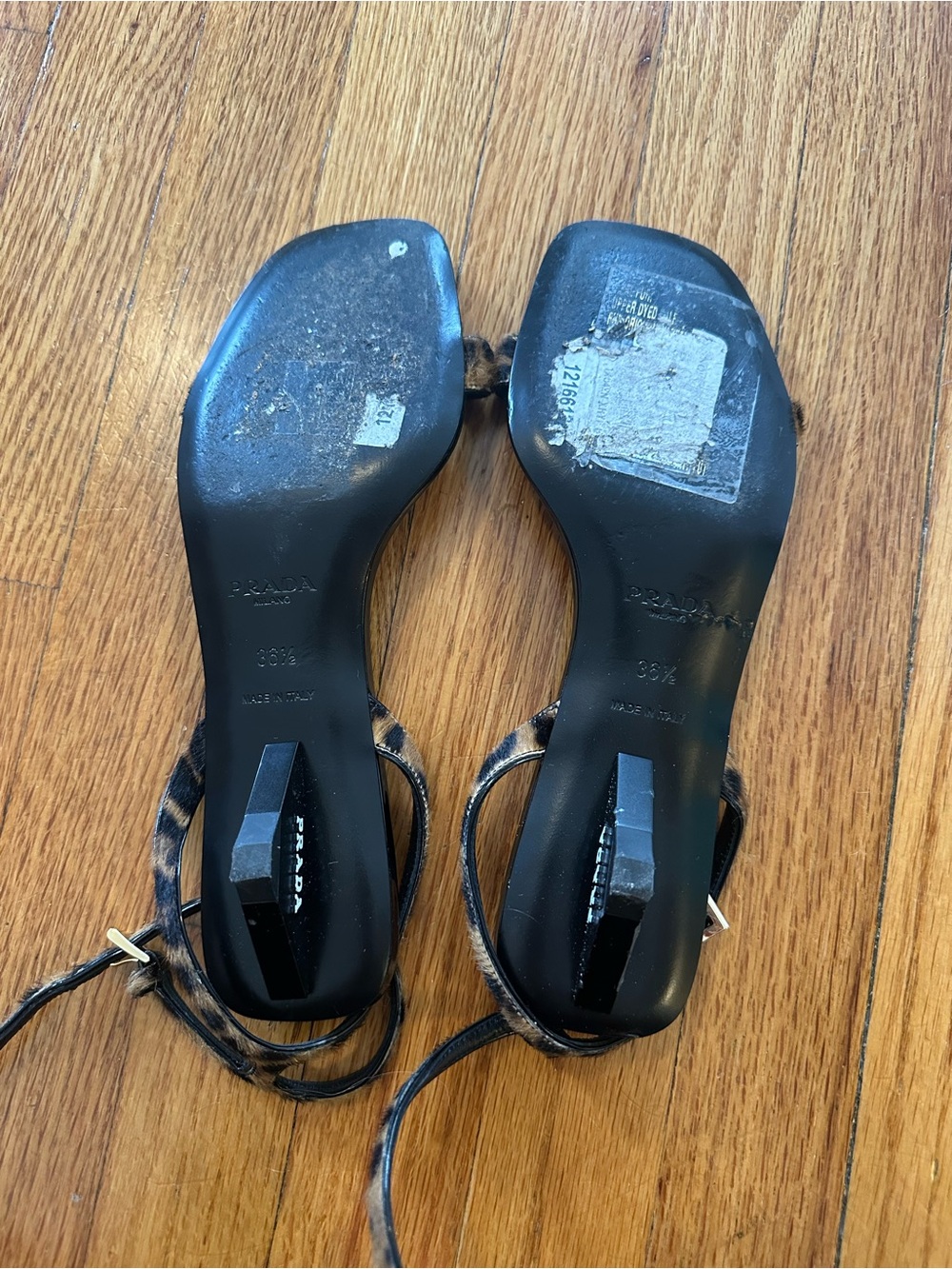 Prada Leather Leopard Print Sandal 36.5 - Picture 6 of 7